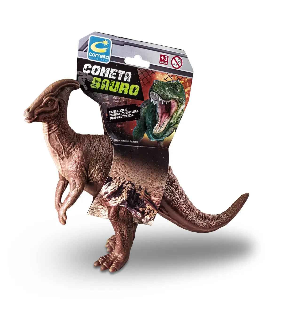 Cometa Sauro Dinossauro Parasaurolophus Vinil Cartela - 1