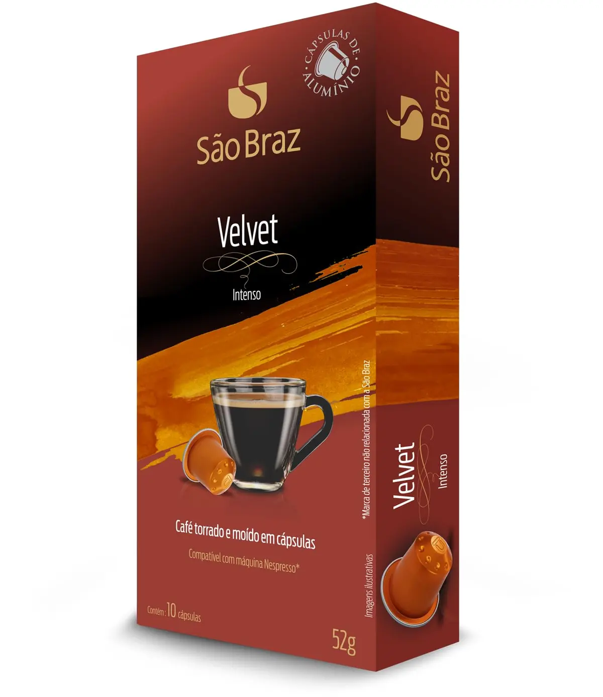 Café em Cápsula São Braz Velvet - Compatível com Nespresso - Intenso - 10 un - 1