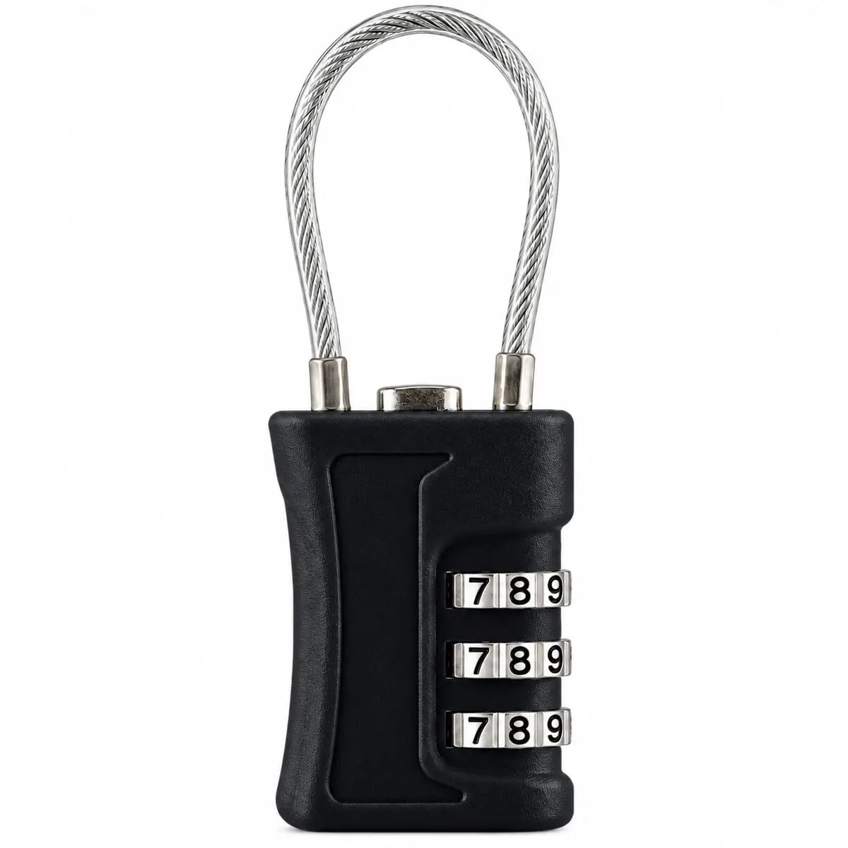 Cadeado TSA com Senha 3 Dígitos e Cabo de Aço para Mala e Mochila (Preto) | Proteja sua bagagem sem depender de chaves: combinação de 3 dígitos, cabo flexível de aço e padrão TSA para viagens