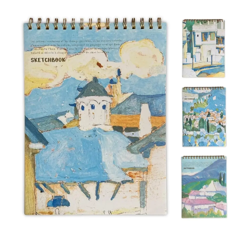 Caderno de Desenho A4 Sketchbook Artístico, Profissional, Esboço, 50 Folhas 100g (Village) - 1