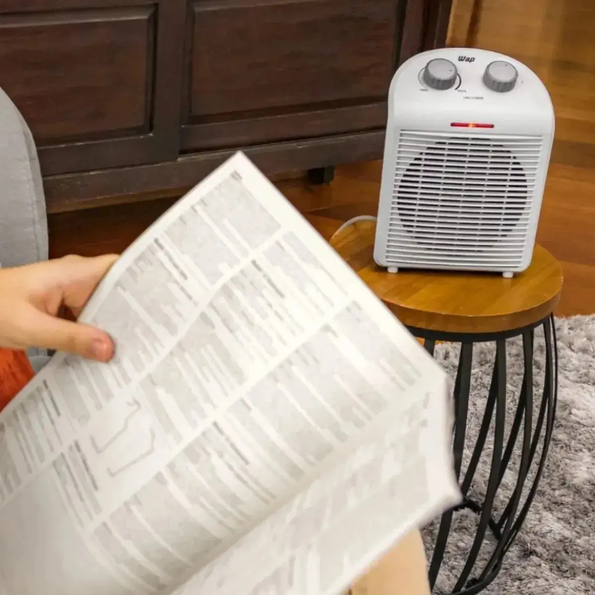 Aquecedor Elétrico Portátil 3 em 1 WAP Air Heat com Ventilador e Triplo Sistema de Segurança thumbnail 3