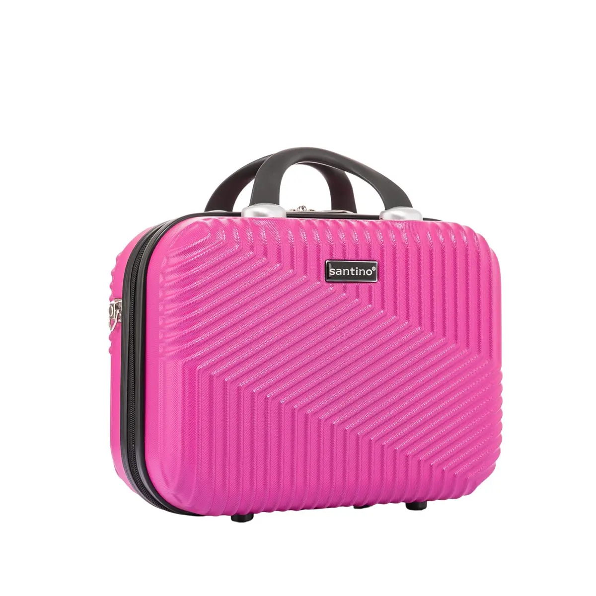 Frasqueira Necessarie de Viagens Geometric Média de mão ABS Rígida Fechamento em Ziper com Organizador Interno, Pink, Santino - ASAF7003M …