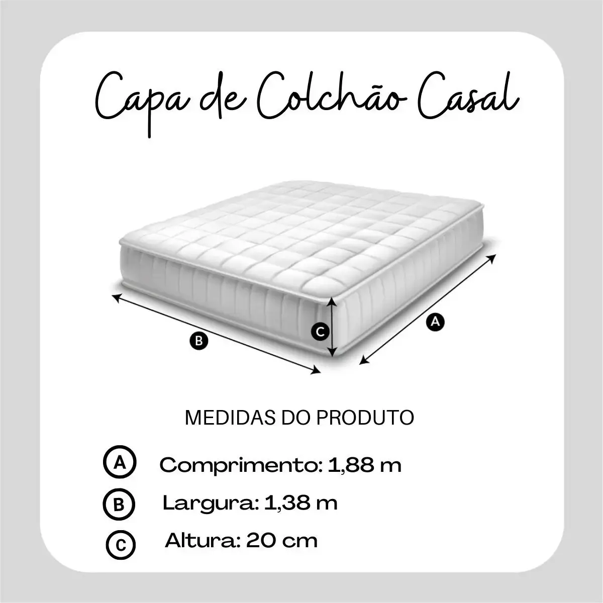 Capa Protetora para Colchão Casal com Zíper Malha Cinza Matex thumbnail 6