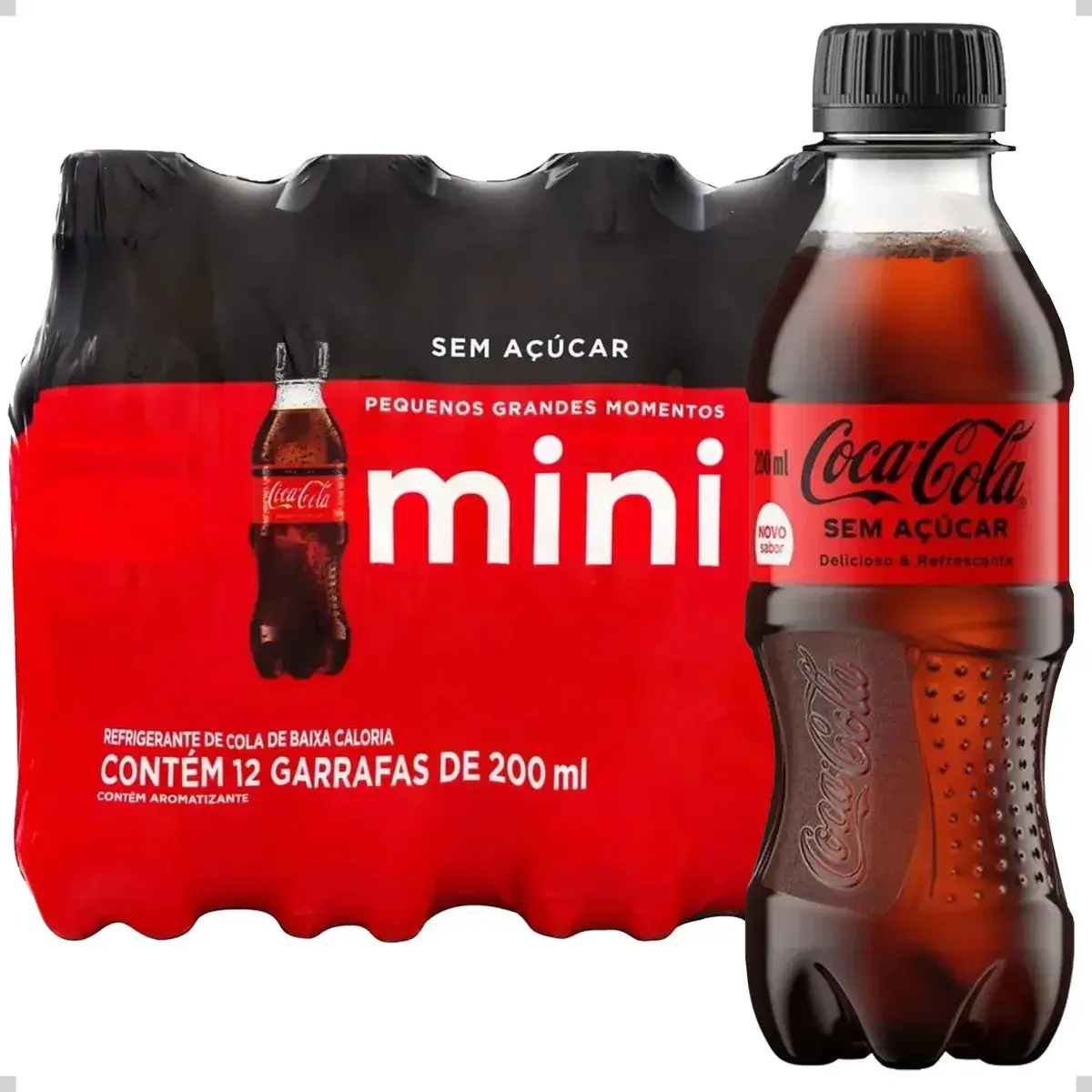 Refrigerante Coca Cola Zero Sem Açúcar 200ml Pack 12un - 1
