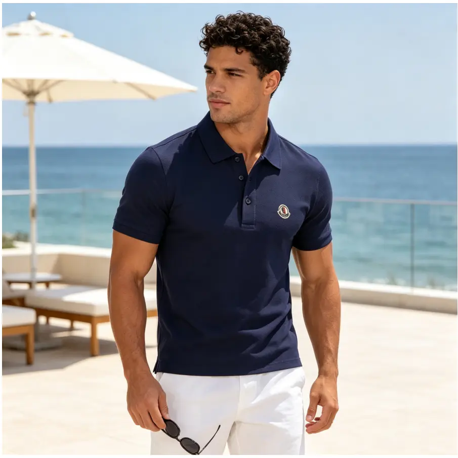 Camisa Masculina Polo Algodão Manga Curta - Casual Streetwear Classic Fit - 1