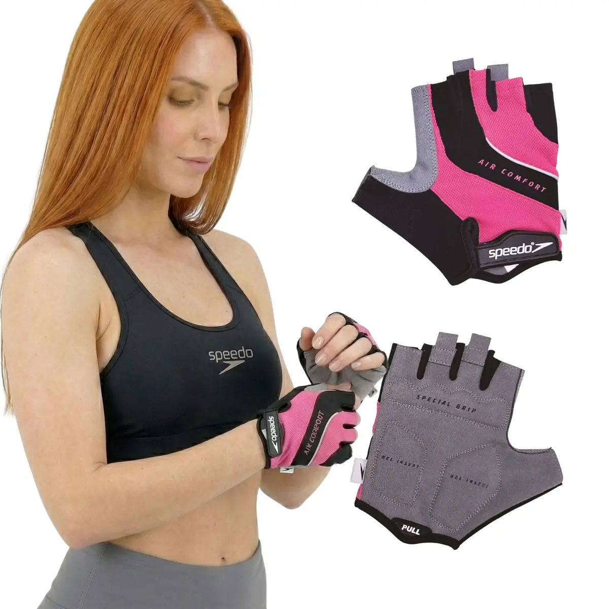 Luva Academia Feminina Speedo Gel Protetor Bike Crossfit - 1