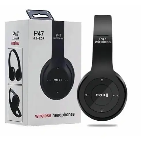 Fone de Ouvido Bluetooth P47 Preto - Redução de Ruídos e Conforto - 1