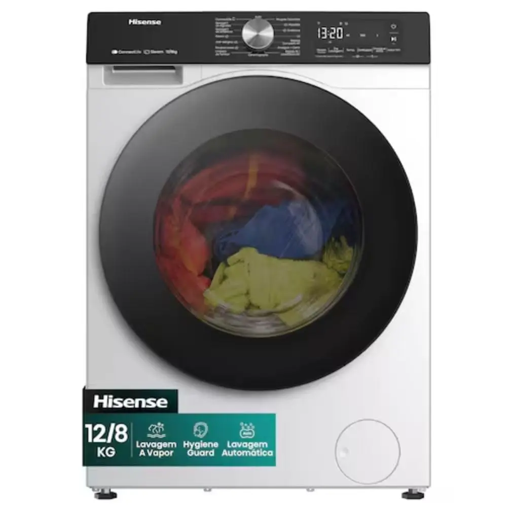 Lava e Seca Hisense 3S 12/8 kg Inverter Wi-Fi e Função Steam Branca 220V - WD3S1243BW2