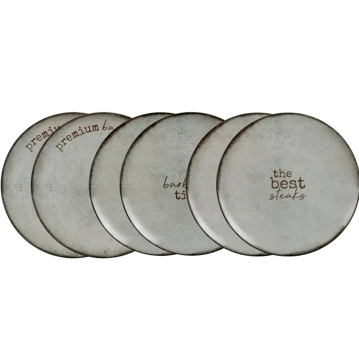 Kit Prato Raso Tramontina Churrasco Rustic em Porcelana 28 cm 06 Peças