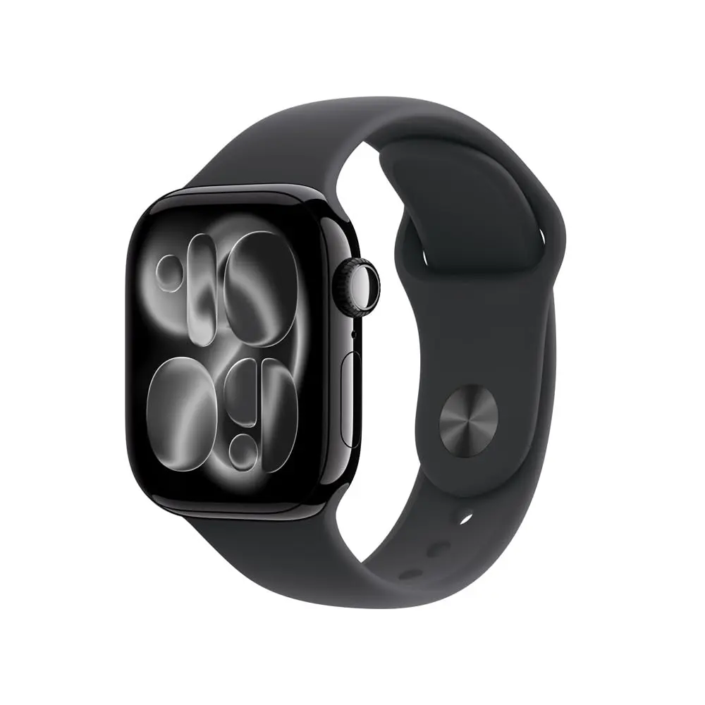 Apple Watch Series 11 GPS + Cellular, Caixa em alumínio preto brilhante de 42 mm com Bracelete desportiva preta - P/M - 1