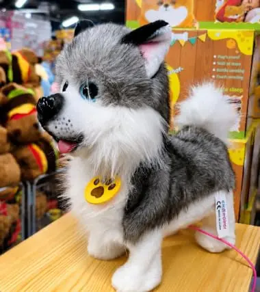 Cachorrinho de Pelúcia Interativo que Anda e Late – Brinquedo Realista Infantil com Controle em Formato de Patinha (Rusky) - 1