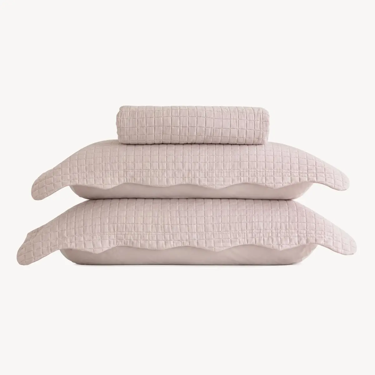 LYOR - Colcha Matelassê King Quadrat com 2 Porta Travesseiros Microfibra Rosa