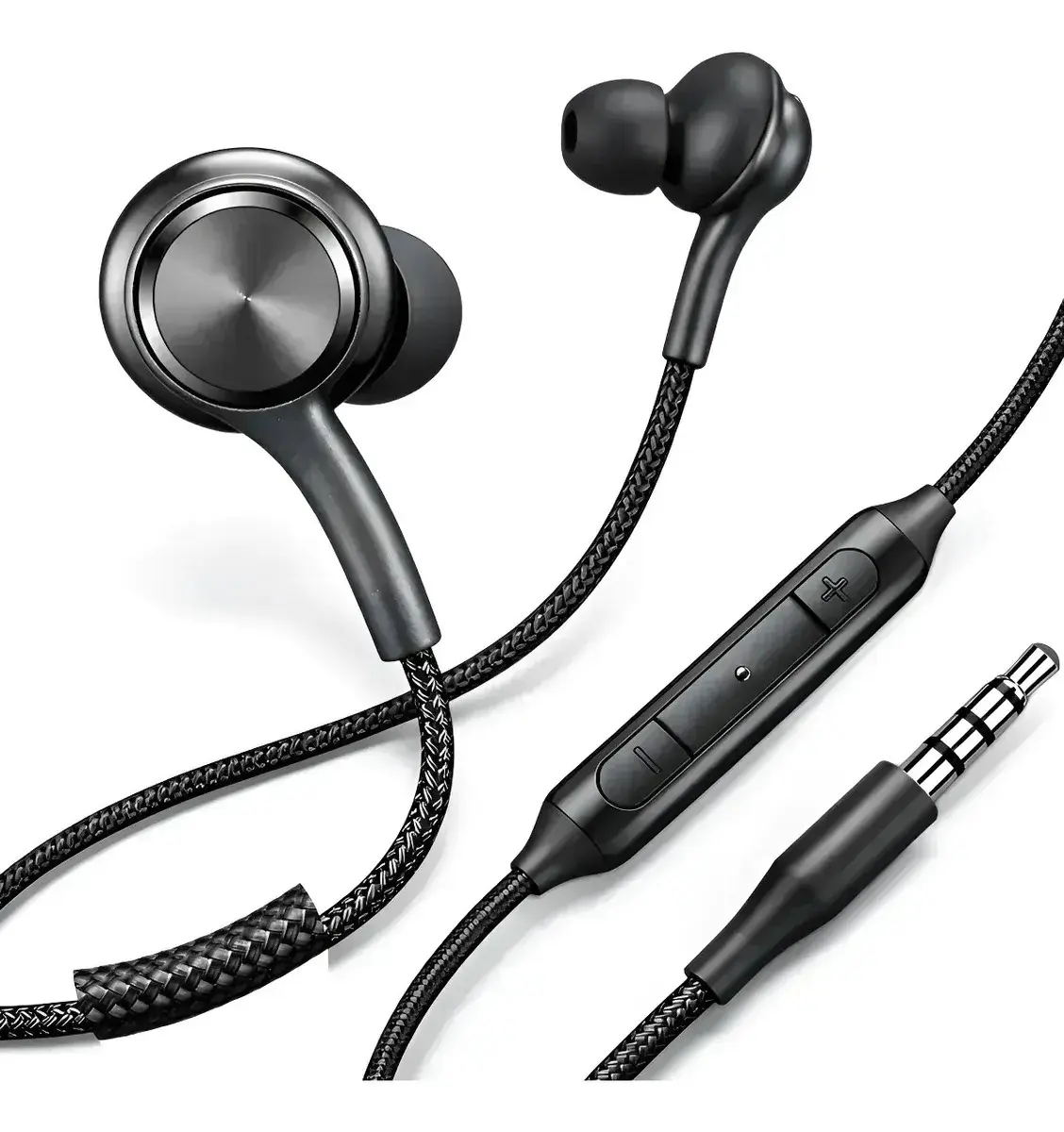 Fone De Ouvido P2 Microfone E Controle Com Fio Nylon Reforçado Para Celular, Notebook, Pc E Smartphone Cor Preto - 1