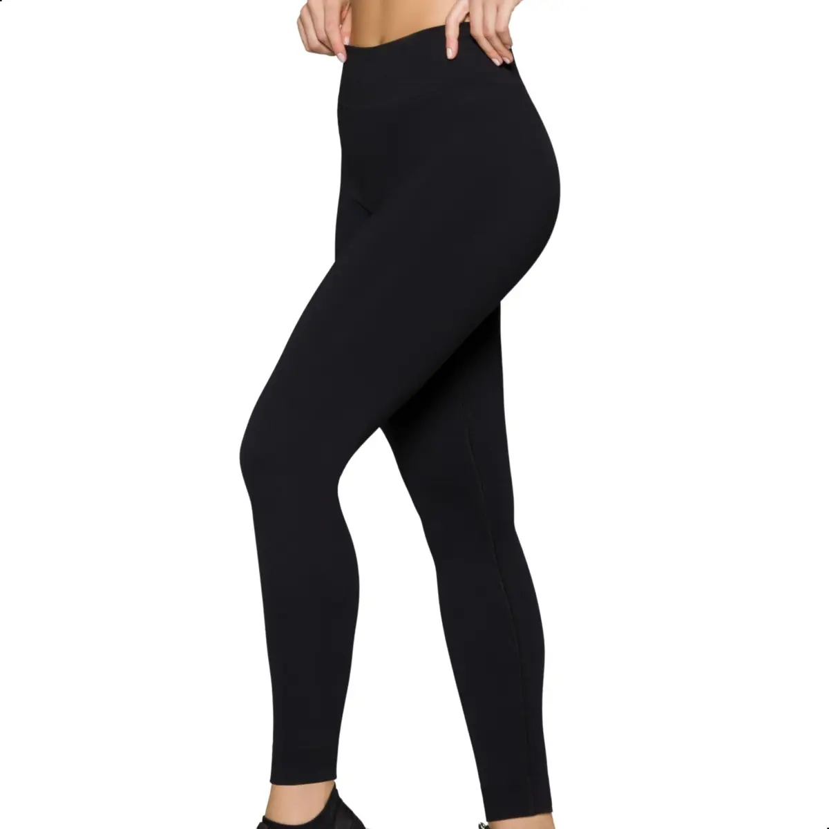 Selene Calça Legging Academia Fitness Cintura Alta Feminina Microfibra Poliamida Sem Costura Zero Transparências, 1 - Preto, GG