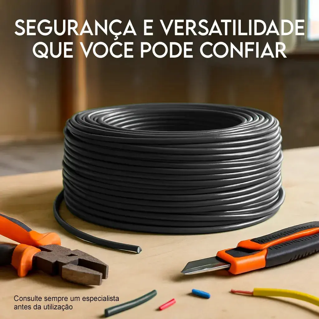 Fio Elétrico 2,5mm Preto Cabo Flexível Rolo Com 100m Metros 750v Antichamas thumbnail 5