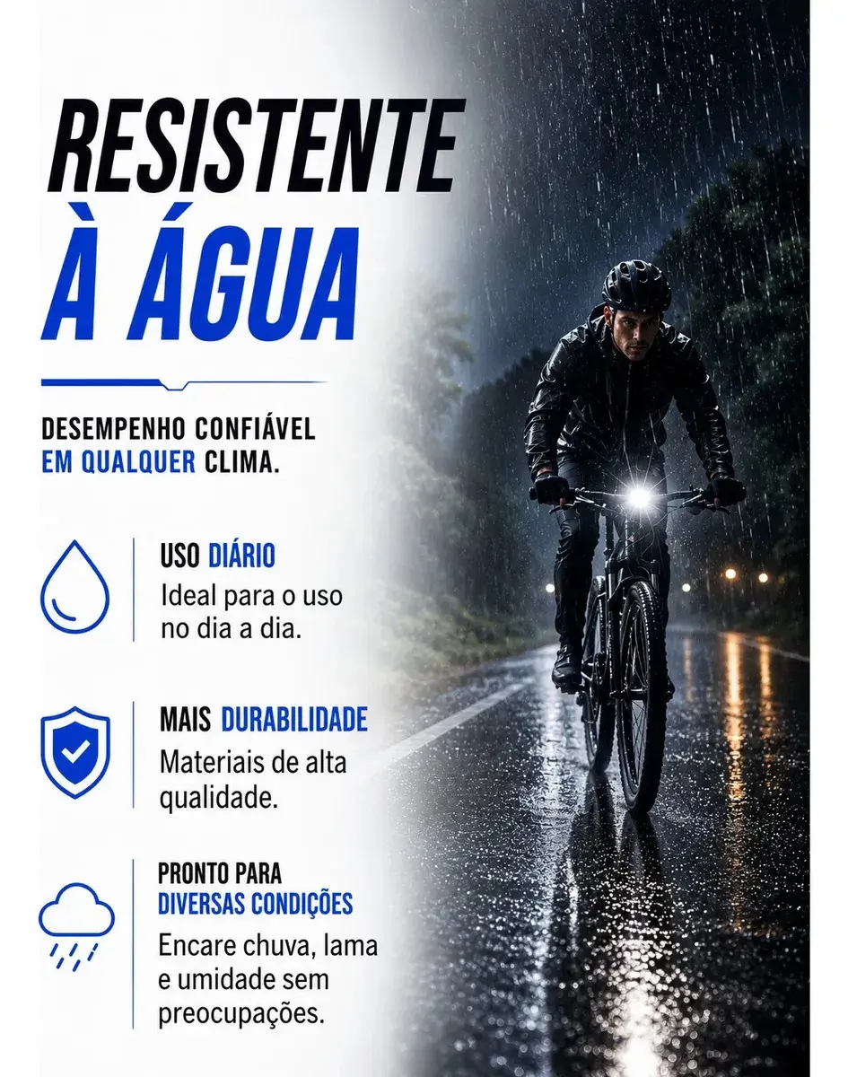 Kit Farol e Lanterna Premium Para Bicicleta Potente Recarregável Led Bike Ciclismo USB 400 Lúmens À Prova D'Água Blackbom thumbnail 6