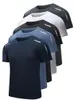 [Leve 8/Cada R$ 10]Camiseta esportiva masculina secagem rápida M Azul - 1