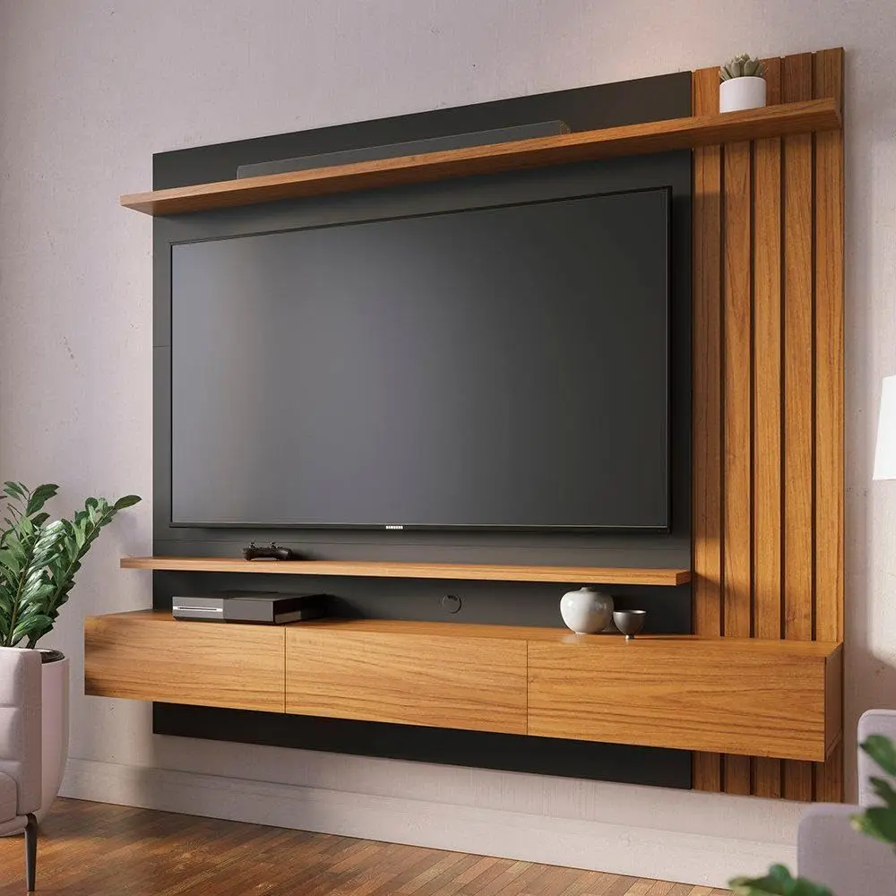 Painel Para TV até 70 Polegadas 2 Portas Basculantes 2 Prateleiras Juriti - 1