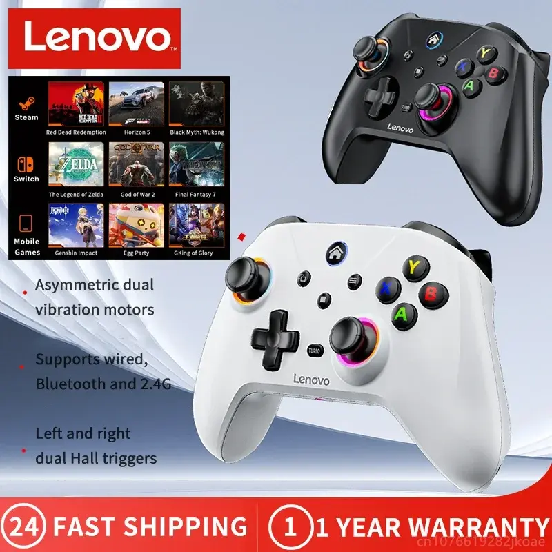 Lenovo s02 controlador sem fio bluetooth compatível com nintendo switch/switch oled android gamepad usb pc joystick controle
