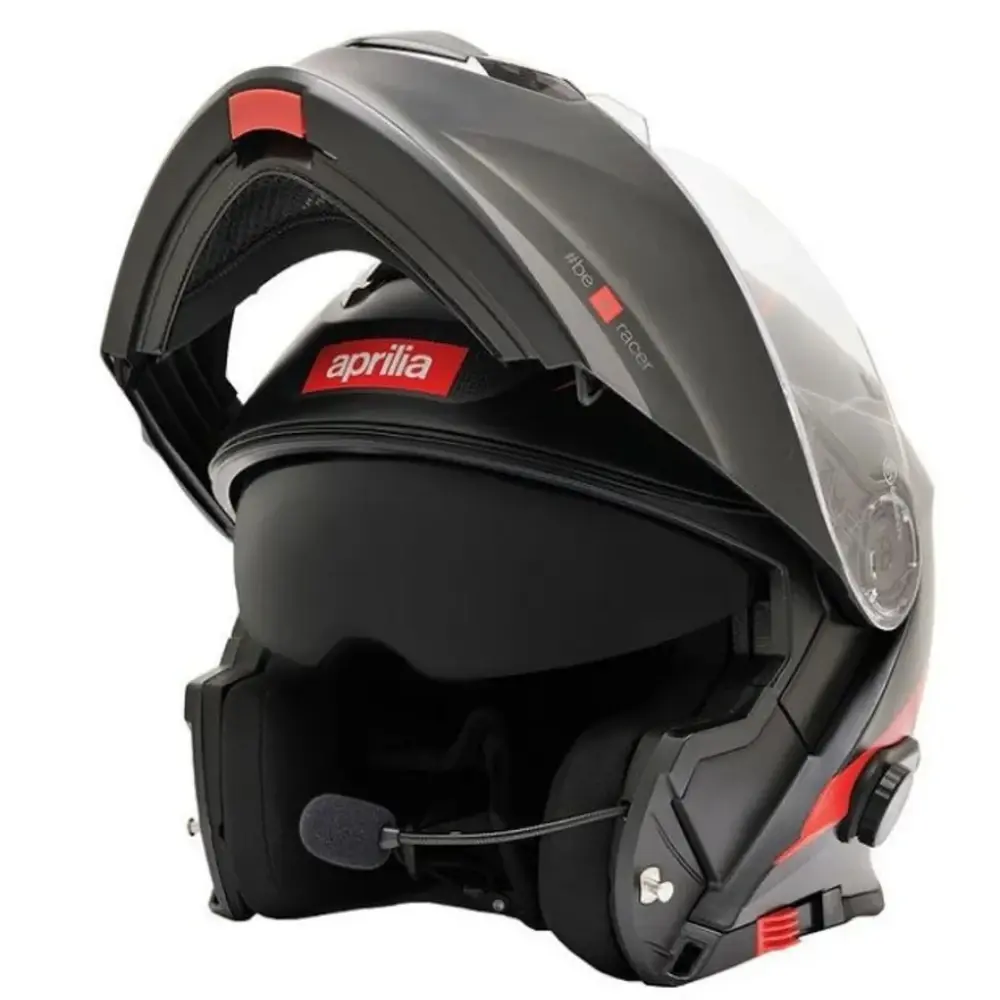 Capacete Modular Aprilia com Bluetooth e Intercomunicador Integrado | Óculos de sol | Virar para cima | Interior lavável - 1