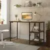 Mesa Escrivaninha Mesa Office Estudo Estilo Industrial Cor Preto Imbuia 1,10m KLM