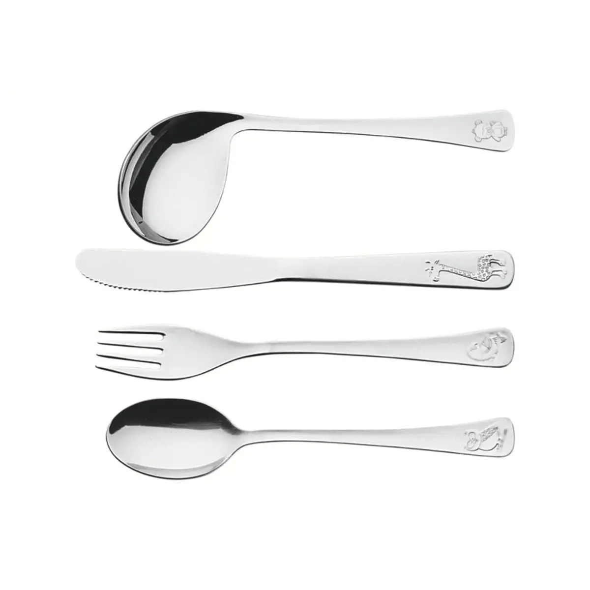 Tramontina 66970010 Jogo de Talheres Infantil Aço Inox com 4 Peças, Prata