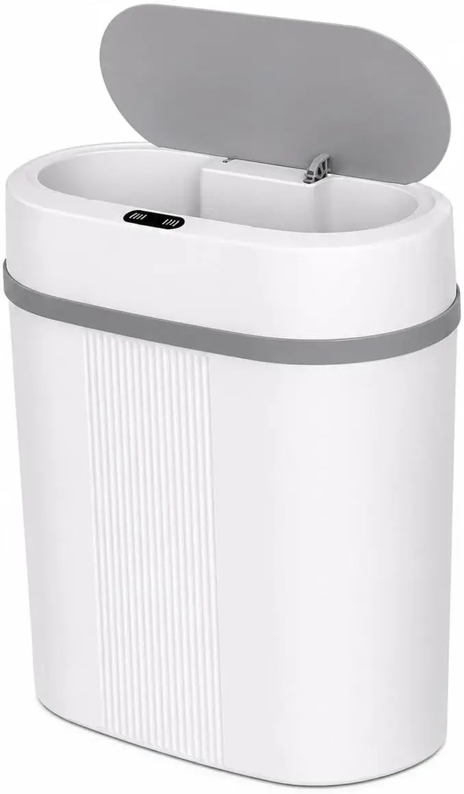 Lixeira Automática 12L com Sensor de Movimento, 3 Modos Inteligentes de Abertura e Fechamento, Lixeira Eletrônica para Cozinha, Banheiro e Escritório - Branca - 1