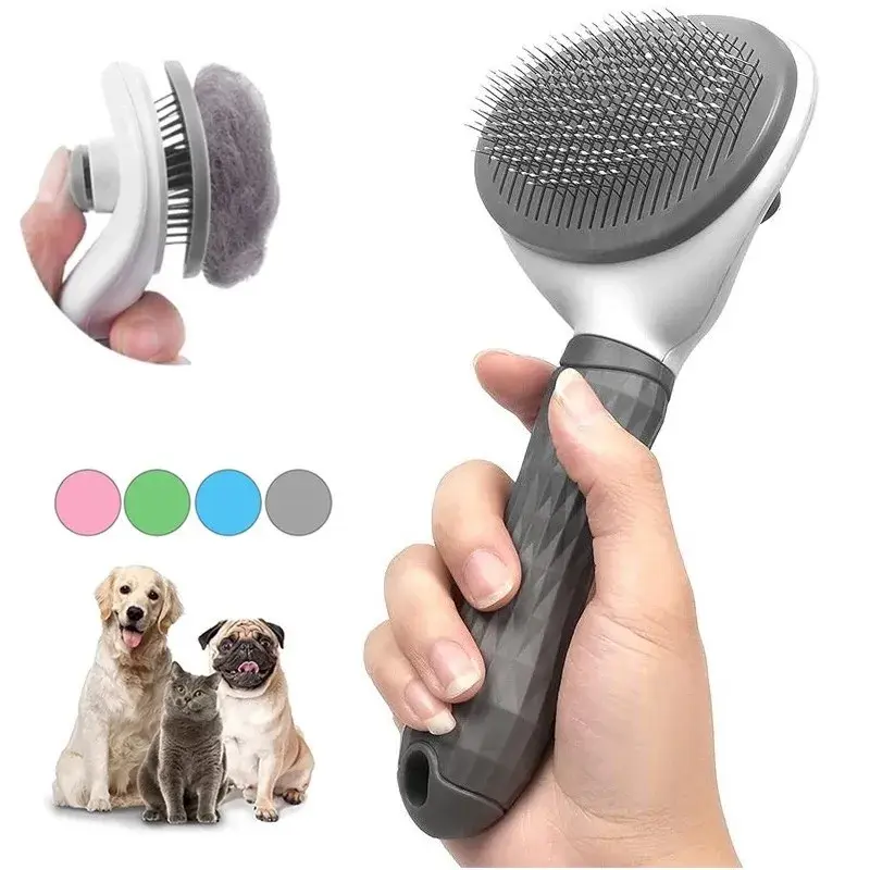 Pet cão escova gato pente auto limpeza pet removedor de pêlos escova para cães gatos grooming ferramentas animais de estimação desmatting pente cães acessórios - 1