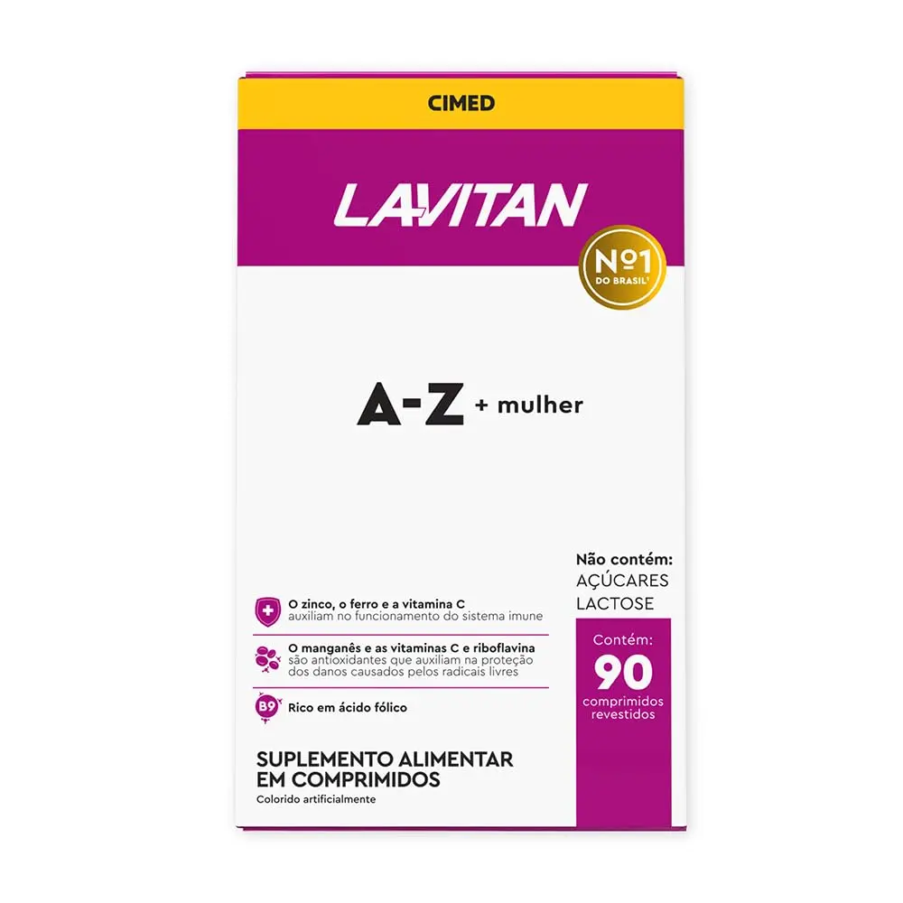 Multivitamínico Lavitan AZ Para Mulher Com 90 Comprimidos - 1