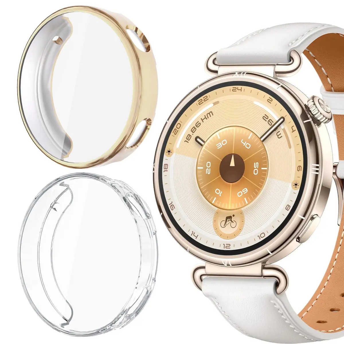 HAOZHI 2Peças Película Protetora Compatível com Huawei Watch GT 7 6 41mm | Capa para Watch GT7 GT6 41mm,Bumper Case de TPU para Watch GT 6 7 41mm,Protetor de Tela