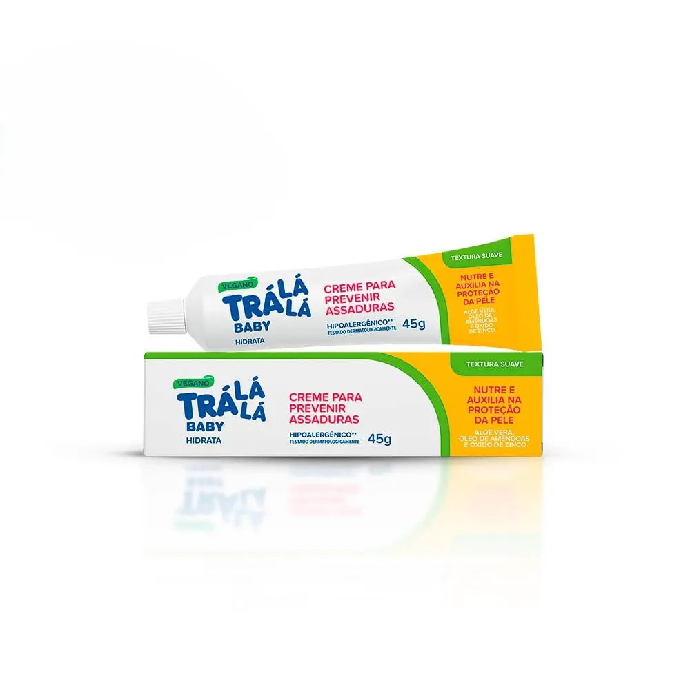 Trá Lá Lá Creme Para Prevenir Assaduras Hidrata Personagem Baby Branco 45 G