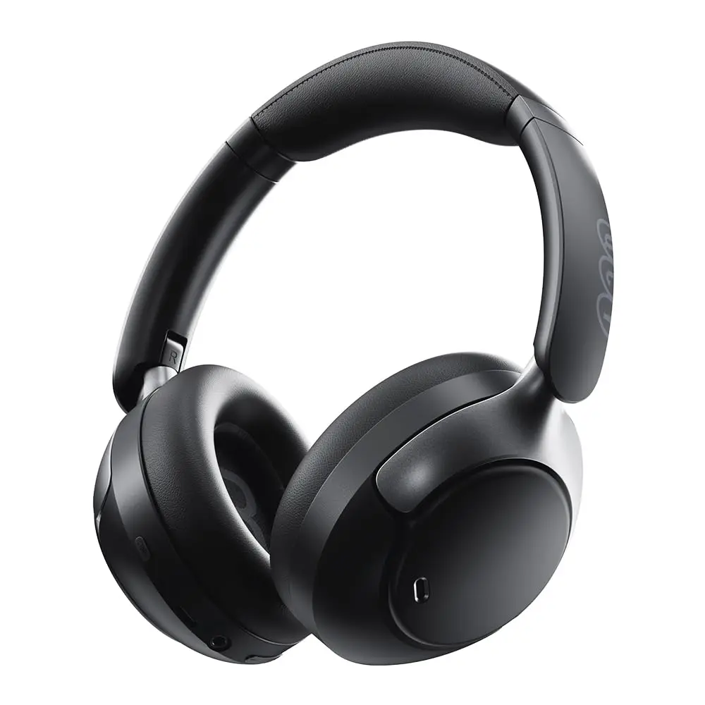 QCY H3 PRO ANC Fone de Ouvido Bluetooth, Headphone ANC Adaptáveis, Cancelamento Ativo de Ruído de 50 dB, Áudio sem fio de Alta Resolução LDAC, 55 Horas de Reprodução, Preto