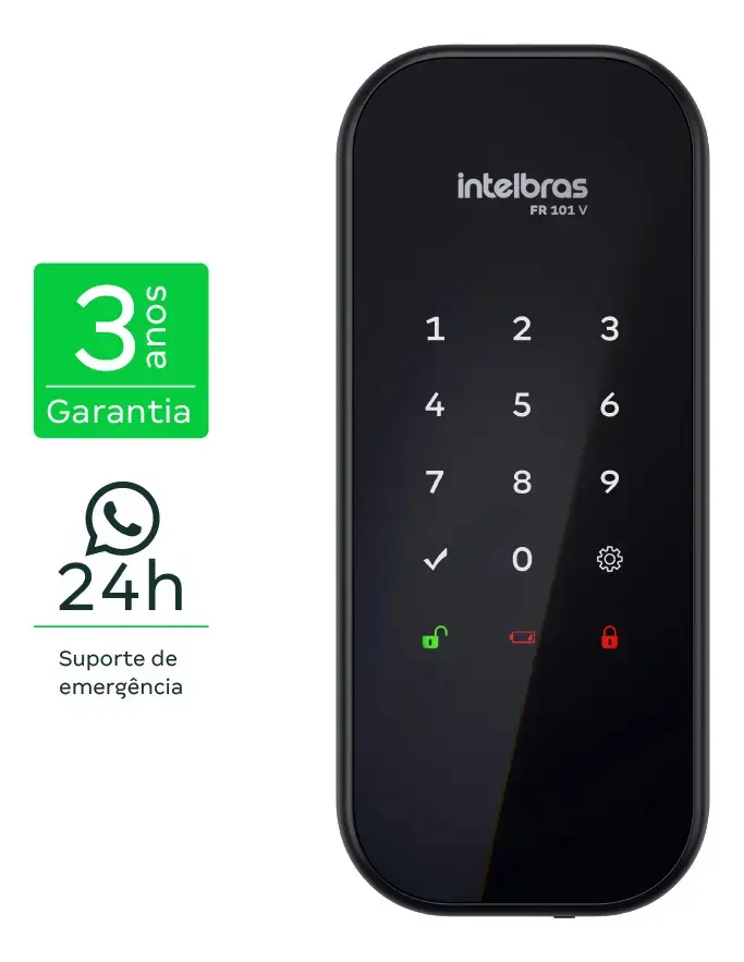 Fechadura Digital De Sobrepor Fr 101 V Preta Intelbras thumbnail 2