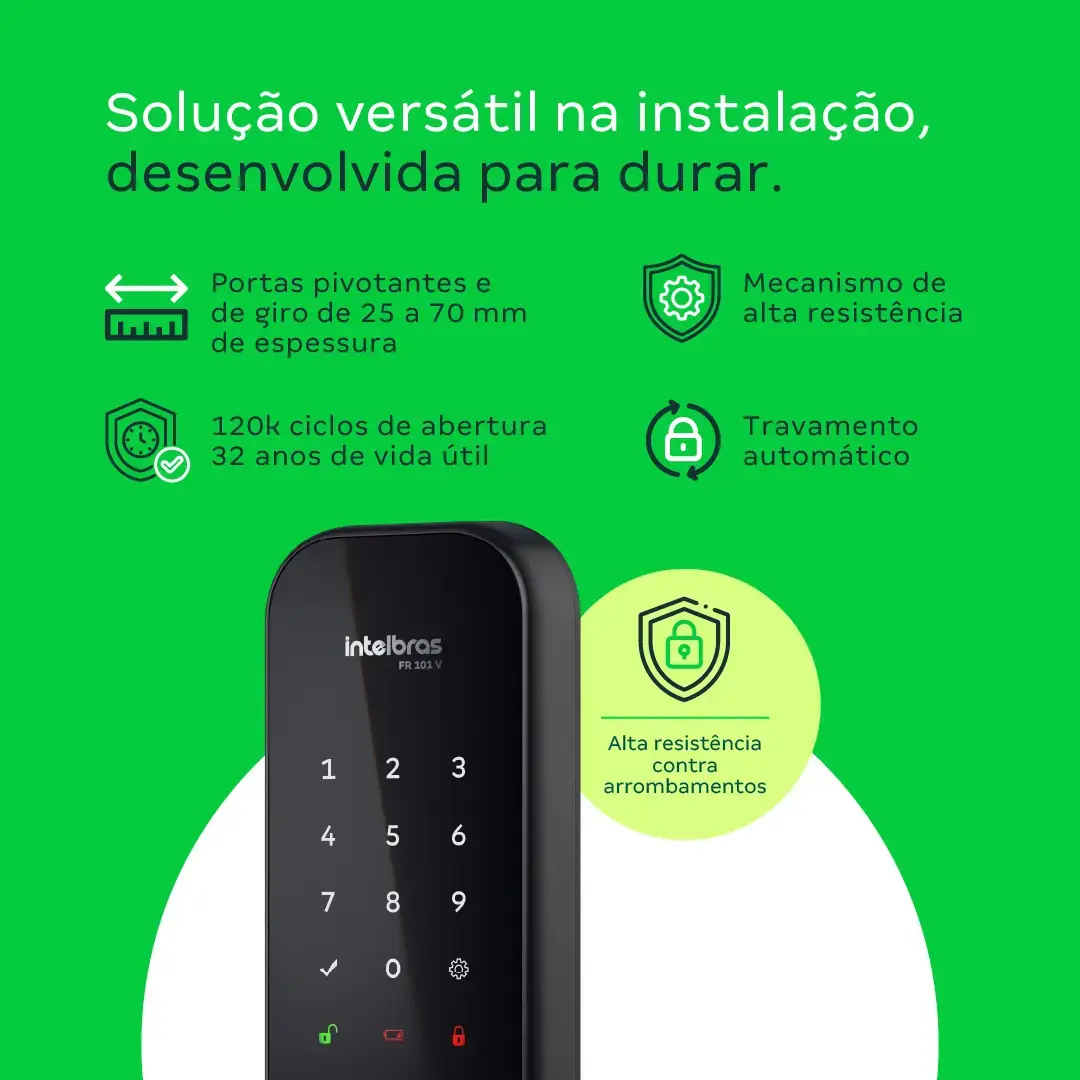 Fechadura Digital De Sobrepor Fr 101 V Preta Intelbras thumbnail 3