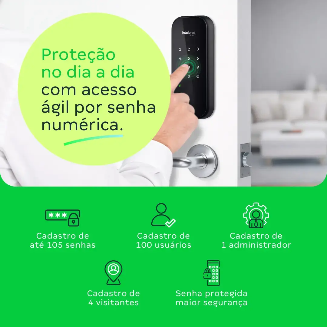 Fechadura Digital De Sobrepor Fr 101 V Preta Intelbras thumbnail 4