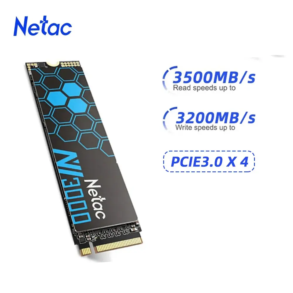 Netac 3500 MB/s SSD 1 TB 2 TB 250 GB 500 GB SSD NVMe M2 2280 PCIE3.0X4 Disco rígido interno de estado sólido para laptop PC