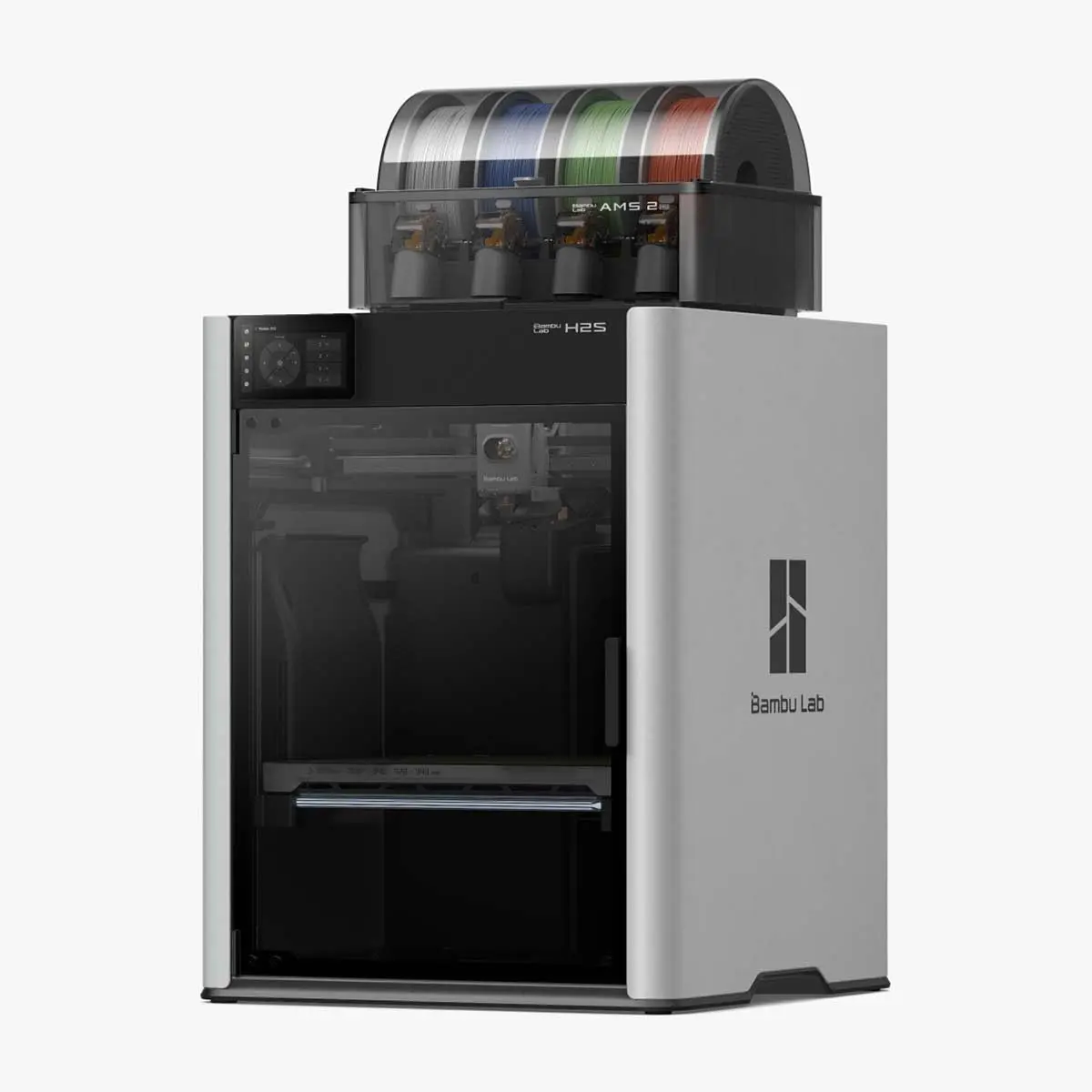 Bambu Lab Impressora 3D H2S AMS Combo 340x320x340mm Alumínio e Vidro Temperado Cinza e Preto 127V - BX0000001