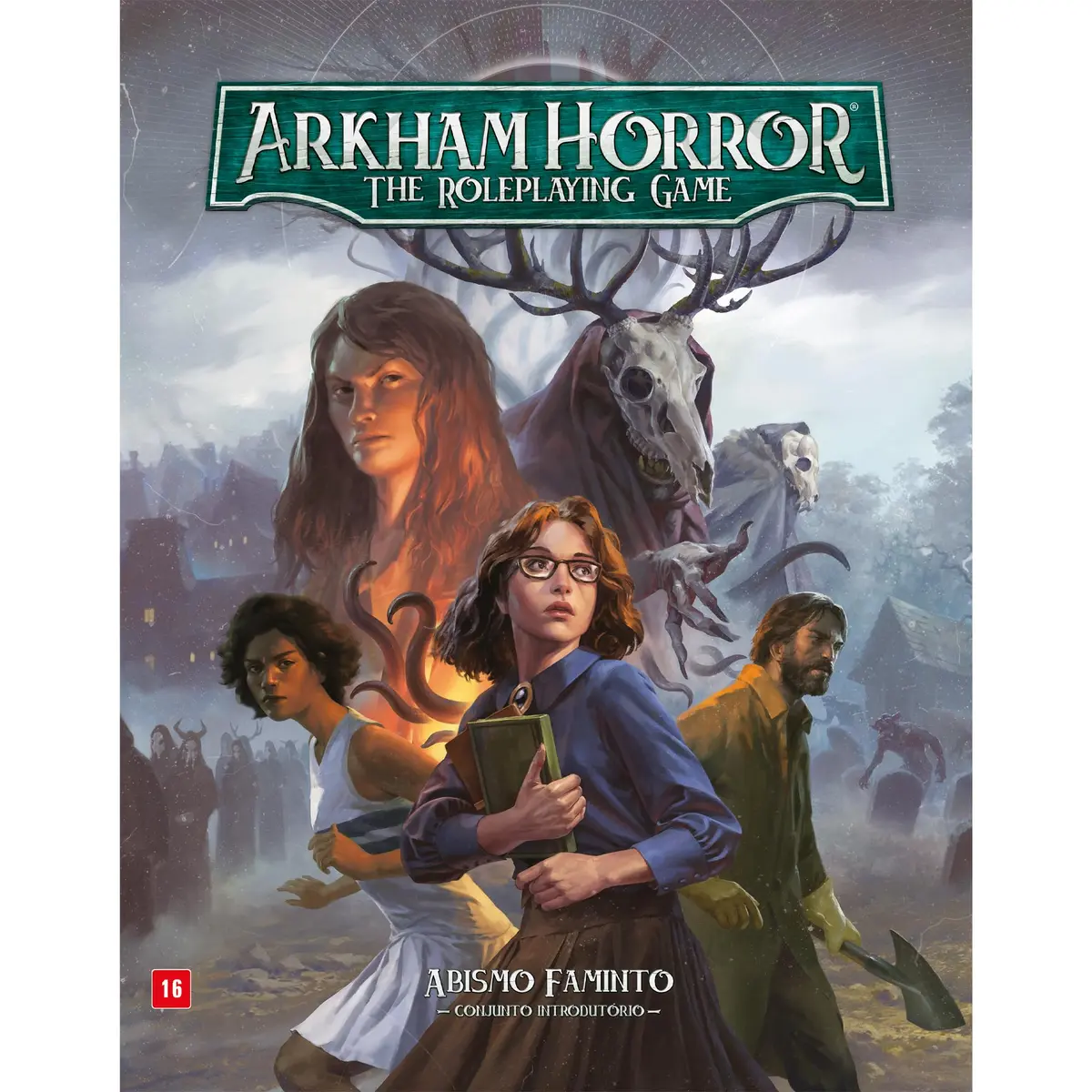 asmodee,Arkham Horror The Roleplaying Game:Abismo Faminto(Conjunto Introdutório), Jogo RPG, Idade +16, 2 + jogadores, 120 minutos por partida