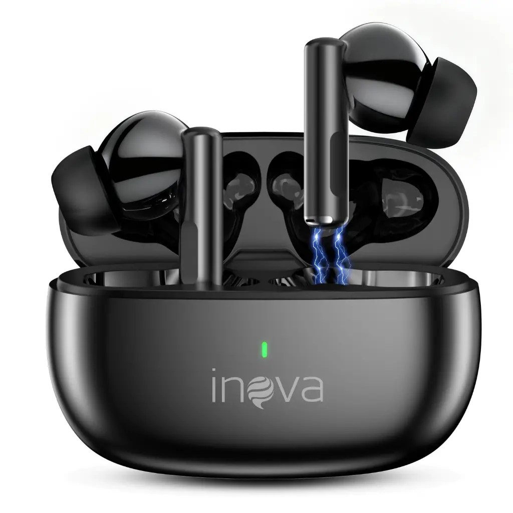 INOVA fone sem fio bluetooth original fone iphone e Android sem fio headset gamer earpods microfone - 1