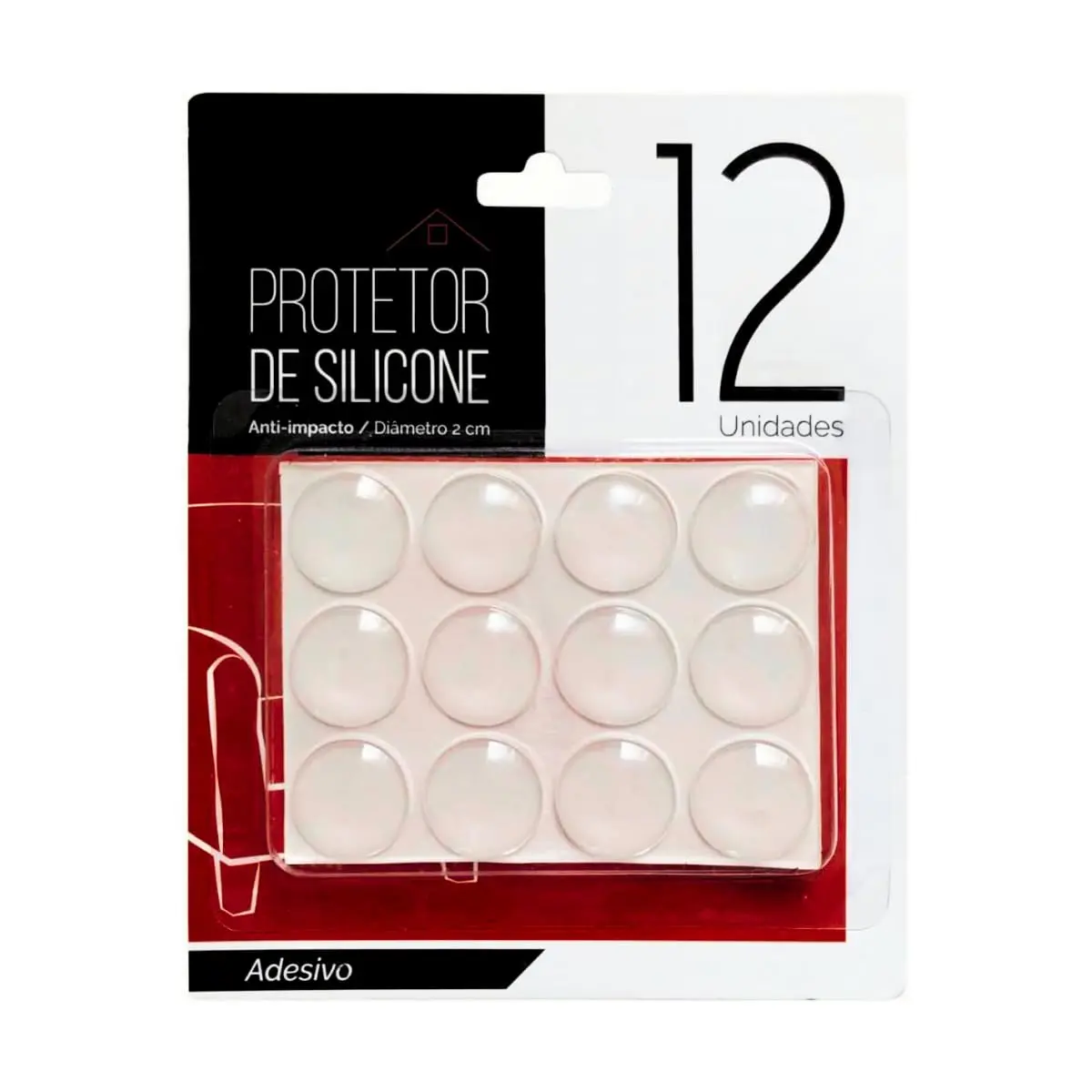 Protetor Silicone Gota Adesivo 12 Unids Porta Móveis Transparente 2cm