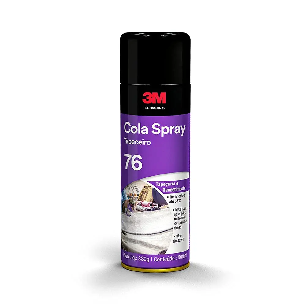 3M Cola Spray Tapeceiro 77 Tapeçaria e Revestimento 330 g 1 Unidade | Bico ajustável para aplicação rápida e fácil, Excelente adesão e ideal para trabalhos de tapeçaria com precisão