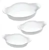 Marinex Conjunto de Assadeiras Oval Opaline 3 Peças Branco