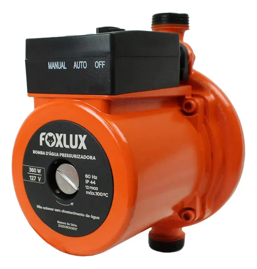 Bomba Pressurizadora Foxlux 127V 360W Fluxostato Automático thumbnail 2