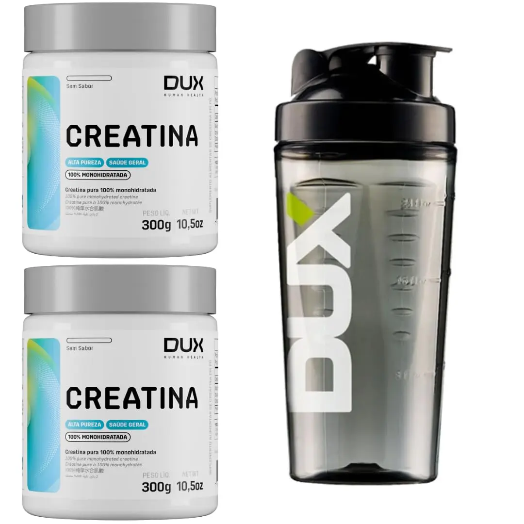 Combo 2x DUX Creatina Monohidratada Pote 300G Dux Nutrition + Coqueteleira - 1
