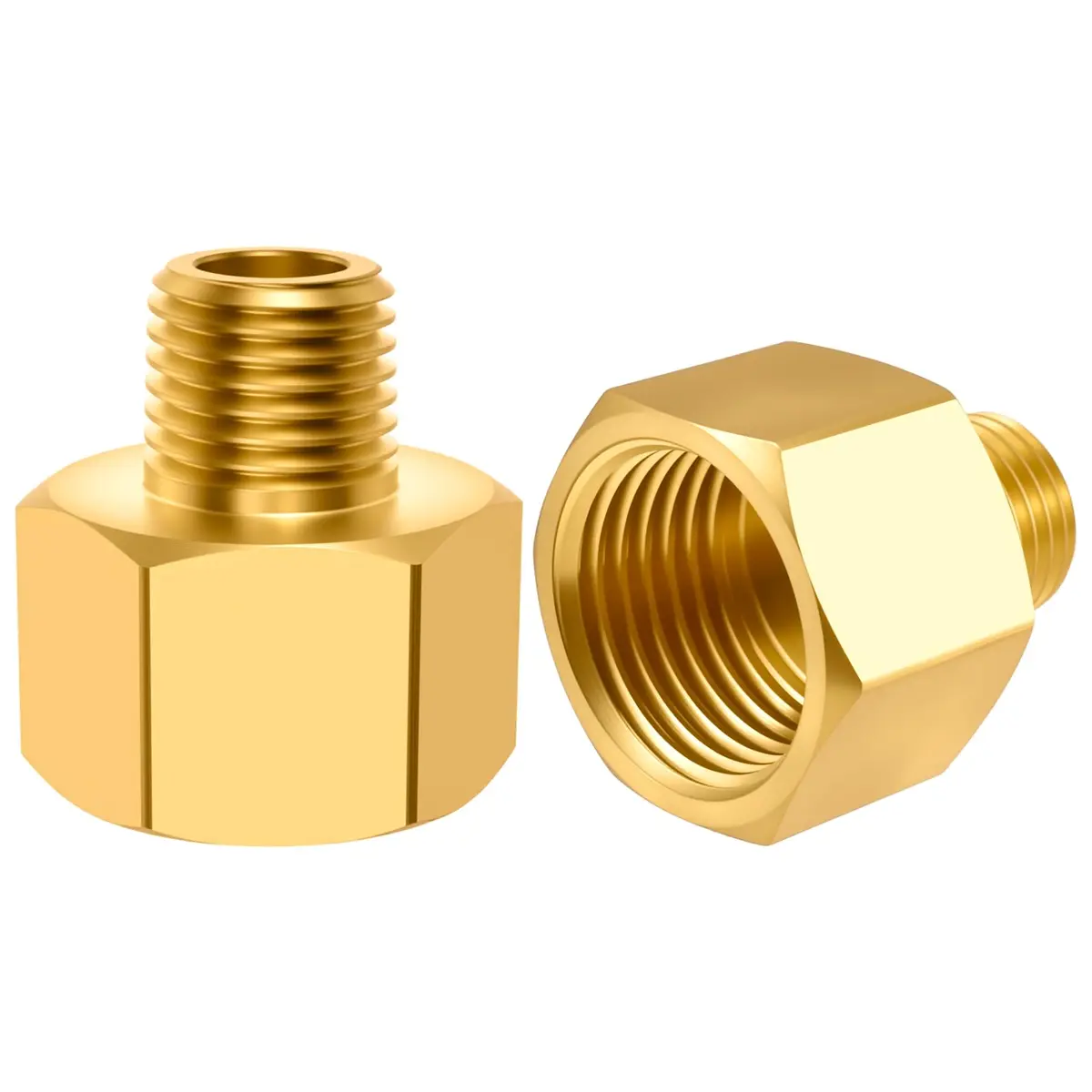 SDTC Tech 2 unidades de encaixe de tubo de latão 1/4 NPT macho para 1/2 NPT adaptador redutor fêmea de rosca, conectores de extensão de tubo de latão - 1