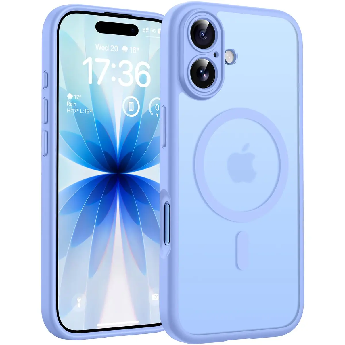 TOCOL Capa Capinha para iPhone 17 Case 6.3 Pol, Azul Claro | Compatível com MagSafe, Tampa da Câmera, Proteção Total e Militar, Antichoque, Anti-impressões, Fosco Translúcido