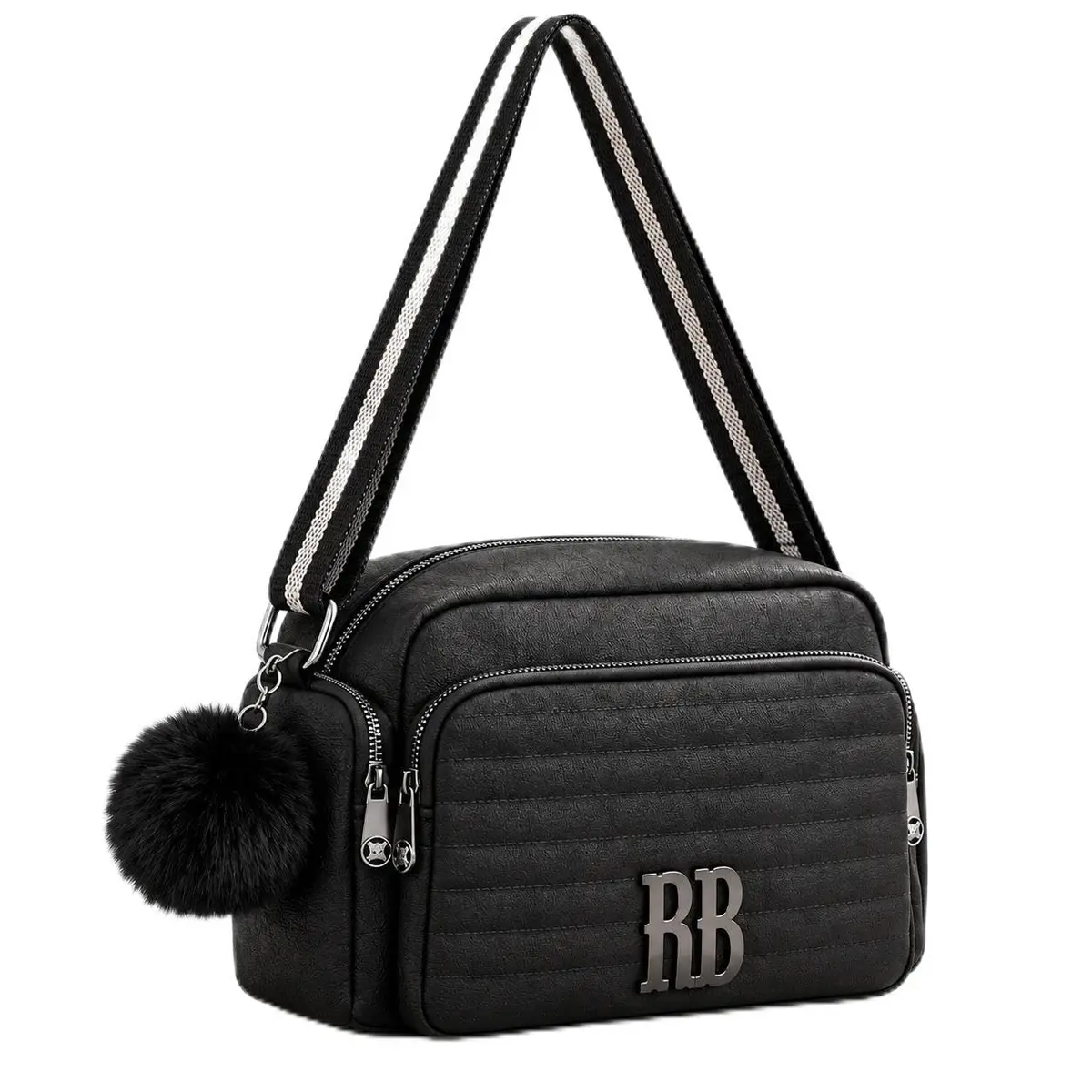 Bolsa Transversal Preta Feminina Rebecca Bonbon CLIO STYLE | Com Bolso