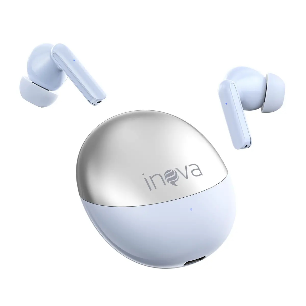 INAVA Fone de Ouvido Bluetooth,Bateria 30H,Drivers Duplos, 6 Microfones Chamadas Nitidas AI, Som Hi-Res,Fones de Ouvido para iPhone e Android (Azul)