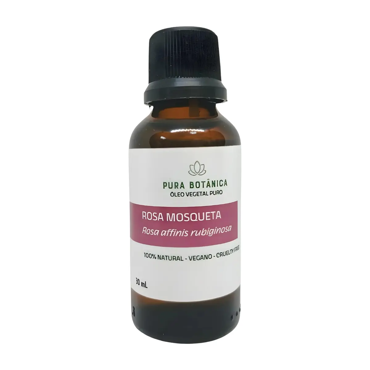 Óleo Vegetal de Rosa Mosqueta Prensado a Frio 30 ml - Pura Botânica | 100% Puro, Rosa rubiginosa do Chile, Rosto, Marcas e Estrias, Pontas dos Cabelos