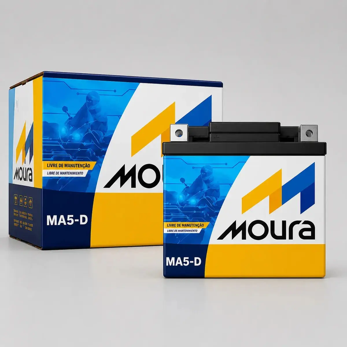 Bateria Moura MA5-D 5 Ah 12V Selada para Honda, Yamaha e Mais